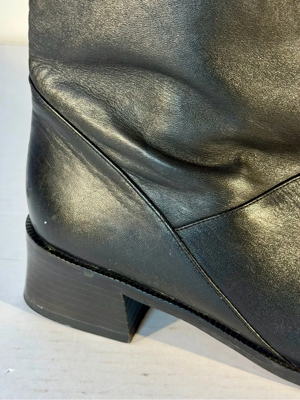 Laura Scott Sabine Vintage Classic Black Leather Calf High Women's Boots